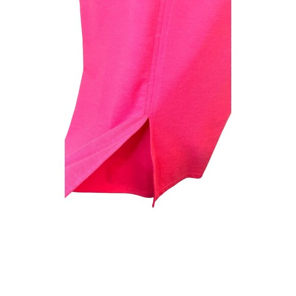 Zara Small Bright Pink Bodycon Dress Sleeveless Scoop Neck Midi Polyester Blend - Picture 8 of 14